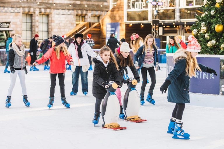 Family fun at the Natural History Museum Ice Rink