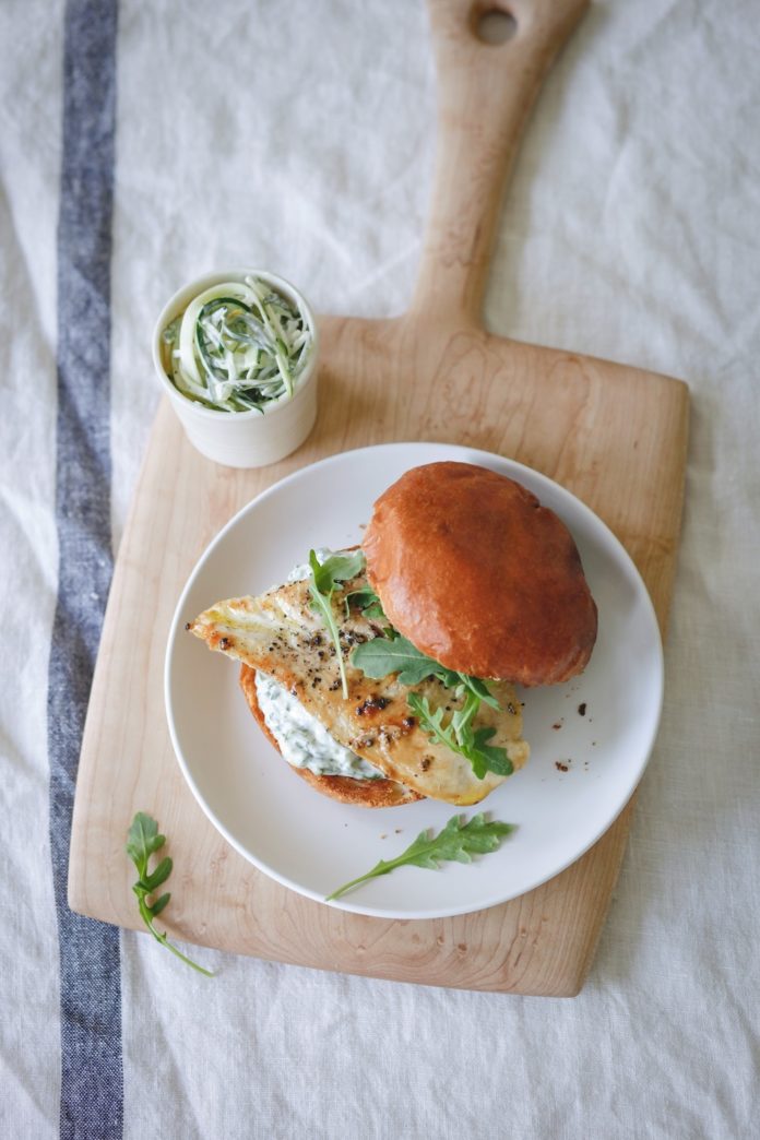 Grilled Chicken Sandwich with Lemon & Herb Mayonnaise LR