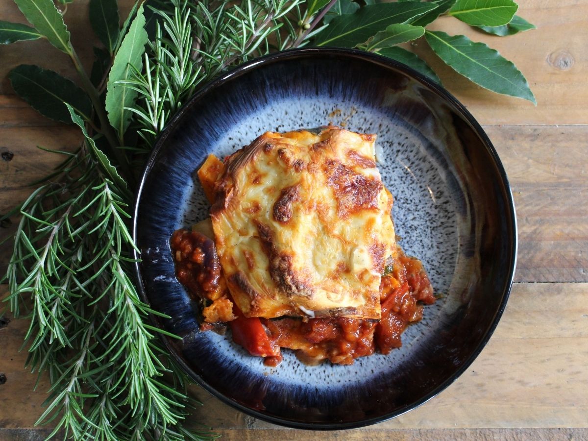 Roasted roots lasagne